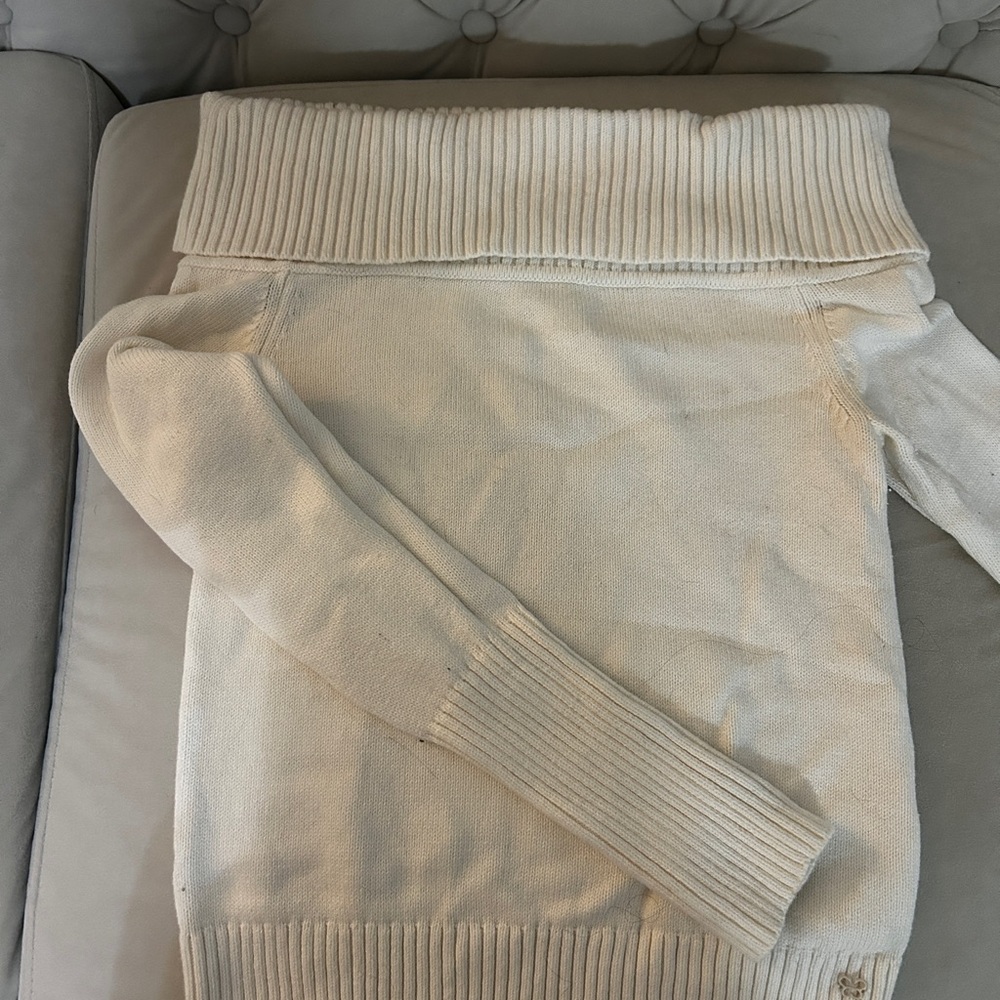 Aritzia Sunday Best Off the Shoulder Cream Sweater